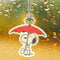 snoopy holding an umbrella with woodstock on top air freshener on a rainy background