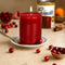 lit cranberry sauce can shaped candle with matching can packaging