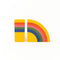 front and side view of ceramic rainbow shaped bookends