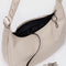 interior key leash on stone leather medium crescent bag