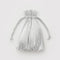 cinched silver pleated metallic baggu bag with drawstring