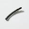 side view of set of two large black curved hair clips with yellow rhinestones