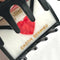 teeth of white 'love' letter' hair claw sealed with a red heart