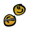front and back view of birdie wood collab yellow smiley hair clip