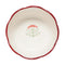 top view of set of 4 burgundy and sage dainty floral nesting bowls
