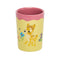 pale yellow and mauve juice glass with deer and floral print