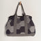 blue, black and grey quilted patchwork bag
