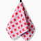 hanging pink and red quilt bar towel 