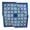 Dark and medium blue, cream tiled square bandana
