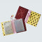 mini photo album with yellow with black polka dots and maroon with pink dots