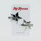 set of two silver star hair clips
