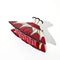 bottom view of white and red rose vintage lamp inspired hair claw