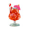 model wearing strawberry daiquiri drink hair claw