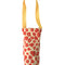 pale yellow wine tote with abstract poppy red floral print