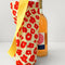 pale yellow wine tote with abstract poppy red floral print