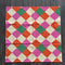 pink, orange, yellow and green diamond tea towel