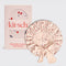 light pink cherry print adjustable oversized satin bonnet and box