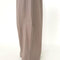 up close of model wearing mushroom cotton wide leg pants with side inlets
