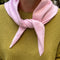 model wearing light pink bandana