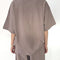 back view of model wearing mushroom oversized tee with oversized sleeves