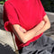 model wearing chili relaxed fit tee with a slight crop