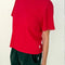 model wearing chili relaxed fit tee with a slight crop