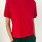 model wearing chili relaxed fit tee with a slight crop