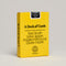 backview of yellow card deck box that says 'A DECK OF CARDS, brought to you by LE PUZZ puzzles and F.U.N inc.'