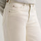 up close of model wearing vintage white relaxed fit straight leg jean