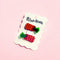 set of two strawberry candy shaped hair clips