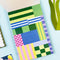 colorful print pages of gardening and floral sticker book