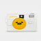 white gudetama 35mm camera with yellow gudetama face cover