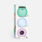 packaged set of three gel stress balls in cool colors: misty blue, teal, and lavender