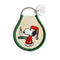 cream patch keychain with green trim and snoopy in a red nightshirt and night cap carrying a candle