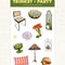 packaged two sticker sheets with fun apartment decor designs