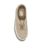 top view of two tone brown authentic shoe with micro check and brown laces and trim