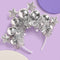 silver tinsel, disco ball and star headband