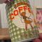 model displaying green gingham rodeo coffee can vase