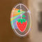 strawberry sun catcher decal in window