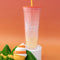 24 oz color changing tumbler with white 'happy to be here' on the front