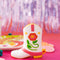 white cowboy boot de-stress ball with pink and yellow floral accents