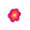 squished pink, red, and yellow flower shaped de-stress ball